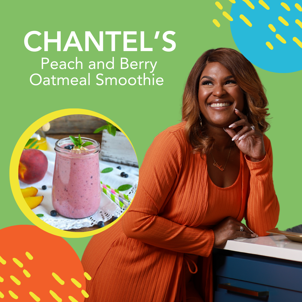 Chantel’s Peach and Berry Oatmeal Smoothie Recipe