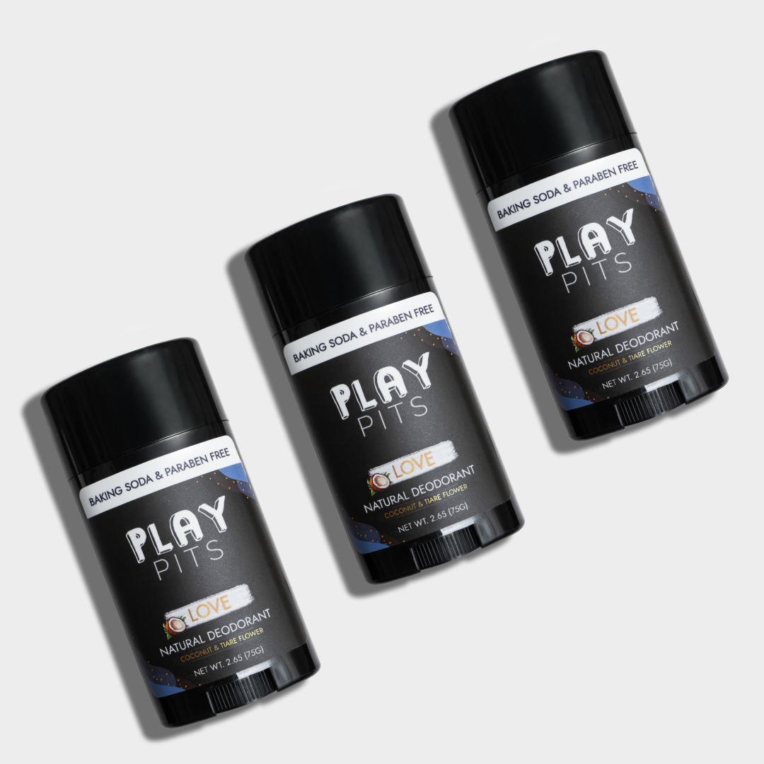 Baking Soda Free Deodorant 3-Pack Bundle: Love - Play Pits